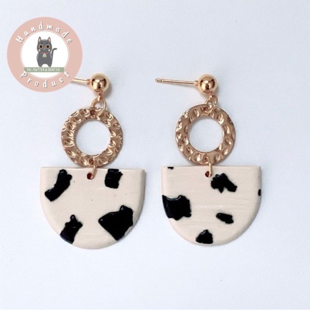 🖤New Stylish Polymer Clay Earrings S925 Gold Posts